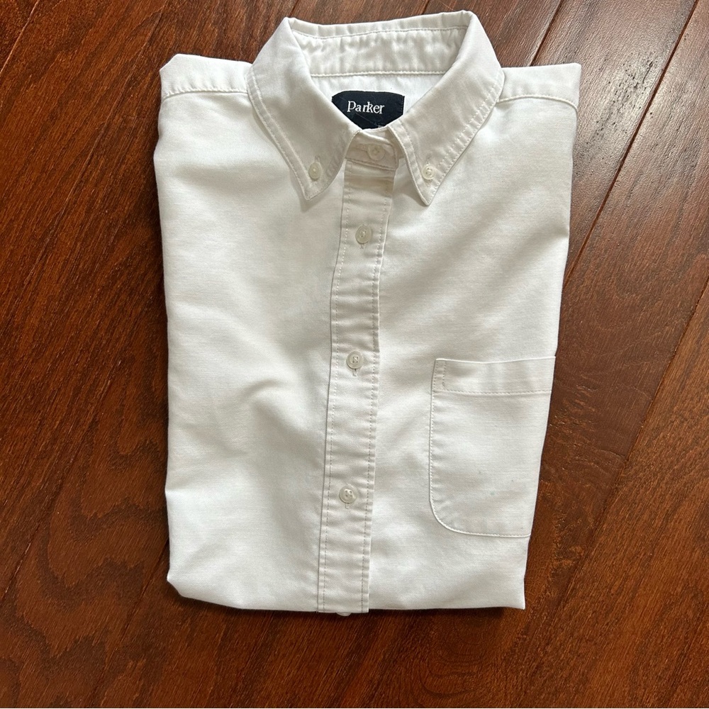 Parker School Uniform White Long Sleeve Button Down Oxford Shirts Blouse Size XS